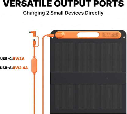 200W Portable Foldable Solar Panel with Stand - IP68 Waterproof