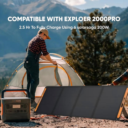 200W Portable Foldable Solar Panel with Stand - IP68 Waterproof